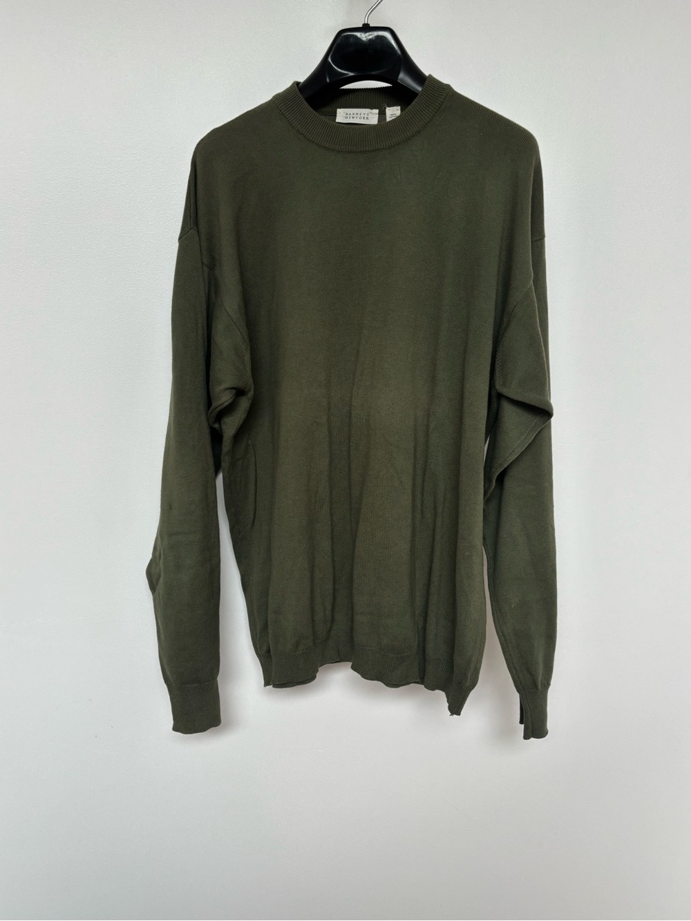 Barney’s New York Men's Olive Green Crewneck Sweater